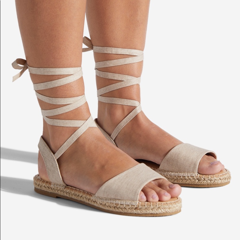 size 11 brand new tan lace up sandals